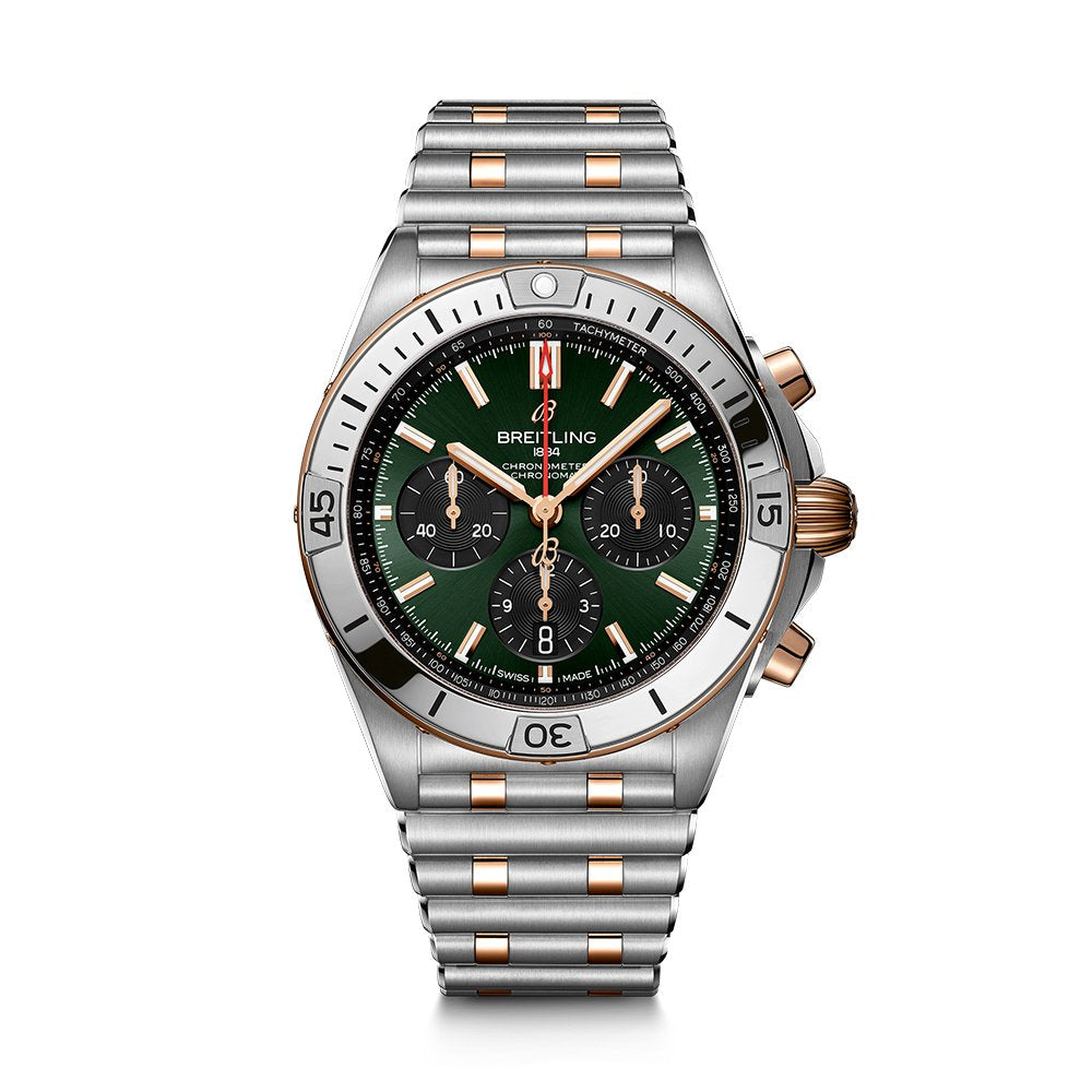Breitling Chronomat B01 Chronograph 42 S&G Bezel Green