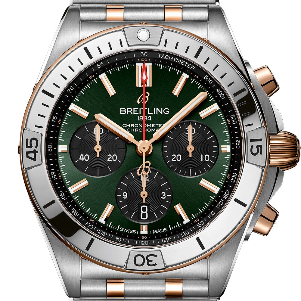 Breitling Chronomat B01 Chronograph 42 S&G Bezel Green